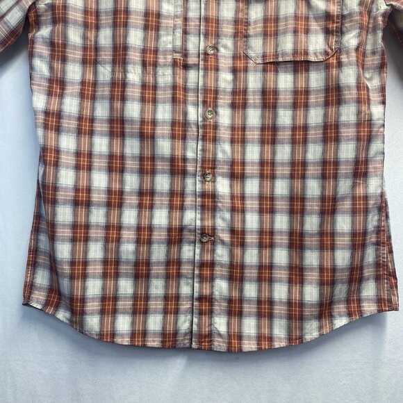 Eddie Bauer Plaid Collared Button-Up Short Sleeve Shirt Men Medium Multicolor - Picture 13 of 16